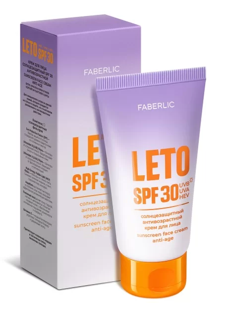 Антивозрастной солнцезащитный крем для лица SPF 30 Leto